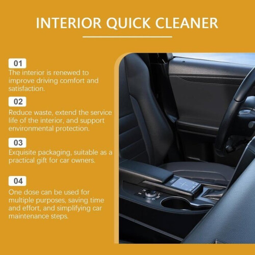 Car Interior Cleaner with Deep Effect, Car Cleaning Foam, Plastic Protector, Fabric Stain Remover 2