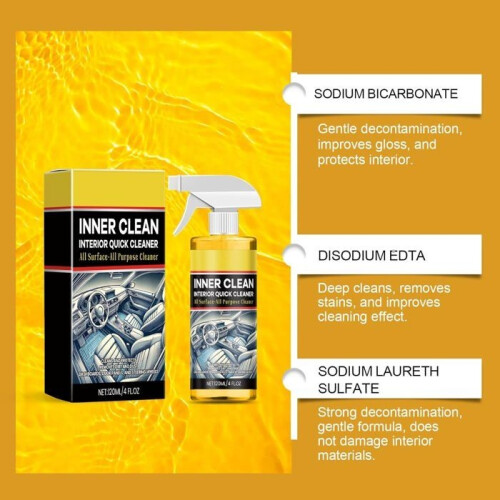 Car Interior Cleaner with Deep Effect, Car Cleaning Foam, Plastic Protector, Fabric Stain Remover 1