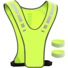 Reflecterend vest met hoge zichtbaarheid, reflecterend vest en armband, fluorescerend veiligheidsjack, fluorescerende reflecterende kleding