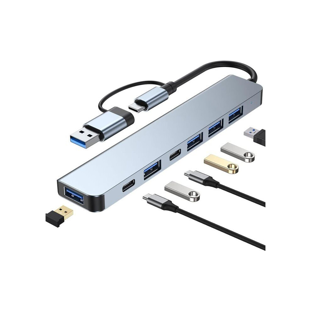 Usb C 3.0 Hub, 7-In-1 Multiport Type C Hub Adapter With 1 Usb 3.0/100W Pd Charging Hub And 4 Usb 2.0 8581600538626