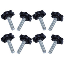 8 Bouton de Serrage À Tête ÉToilée Noire M8 x 30 mm avec Filetage Mâle de 32 mm