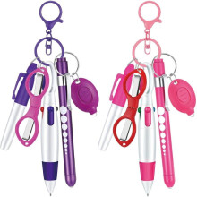 WILI WILK 12Pcs Nurse Pen Set With Marker Tip, Retractable Ball Pen, Keychain Clip, Foldable Scissors, LED Flashlight