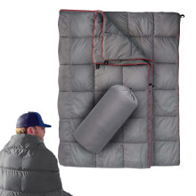 Down Camping Blanket, Soft Lightweight AllSeason Down, Waterproof Foldable Outdoor Blanket For Travel Hiking Grey