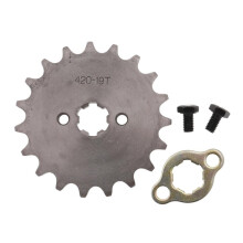 Motorcycle Front Sprocket 420 Chain 17mm 19T with Secure Plate Lock for Smooth Power Transmission