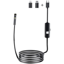 1 m harde draad 8 mm dubbele lens HD-endoscoop Type-C telefoon industriële inspectie (met 8-pins adapter + microfoon)
