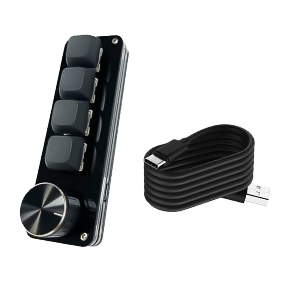 4Key Mechanical Macro Keypad With Programmable Keys And Knob, Hot Swappable Usb Gaming Keyboard 9382693296863