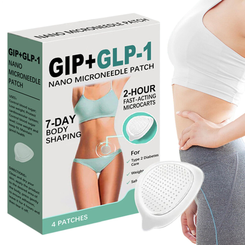 Microneedling Plasters for Weight Loss | 4 Hydrating Abdominal Firming Patches for Thighs with Soothing Massage