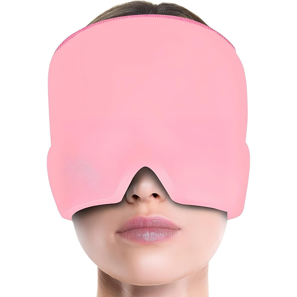 Pink Migraine Relief Cap Reusable Gel Ice Bag Headache Mask For Migraines Cold Compress