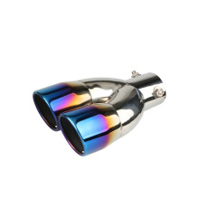 Exhaust Pipe Universal Carbon Fiber Muffler Exhaust Tip Tail Pipe Stainless Steel Burnt Blue Straight 1 Piece