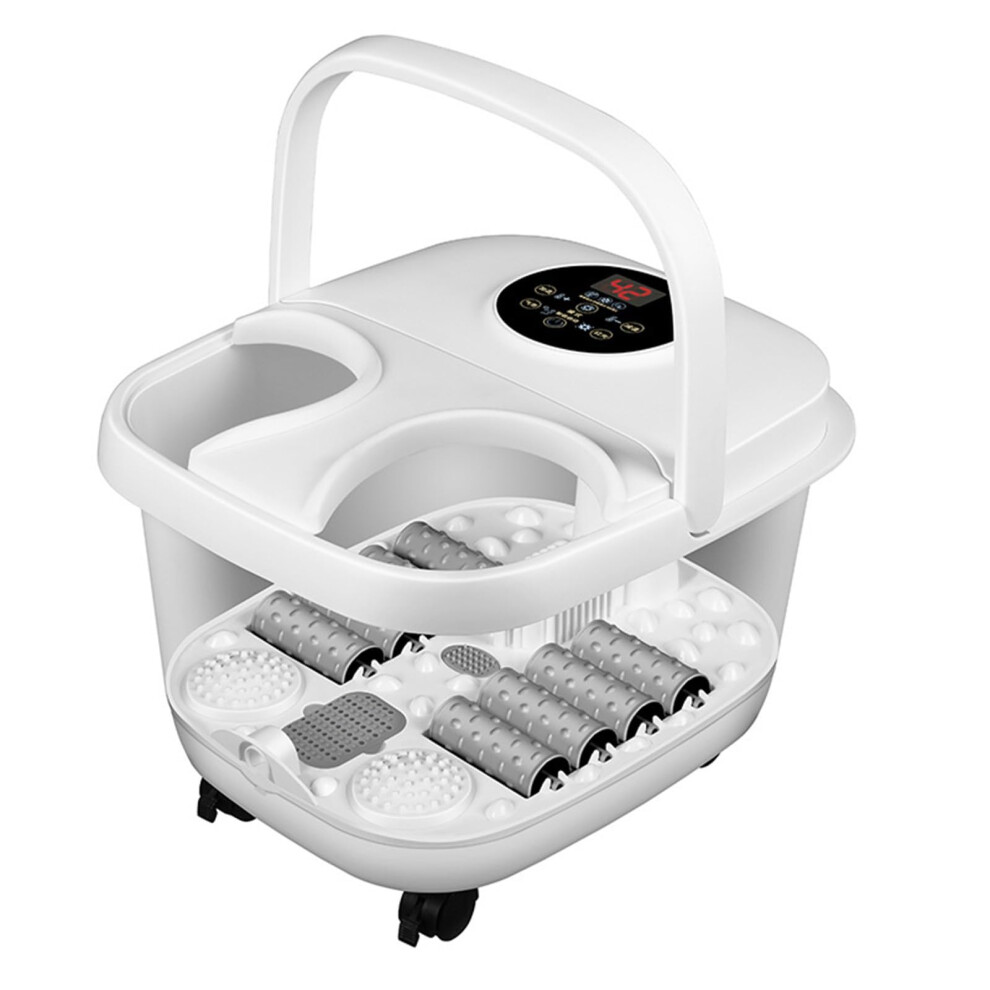 Foot Massager Spa With Heat And Shiatsu WhiteB Foot Bath Tub Circulation Heat Rollers For Stress Relief