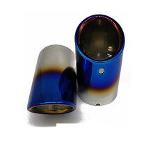 Car Exhaust Tip Blue Stainless Steel Rustproof for Audi A4 A3 Q5 A5 Easy Clip Install 2pcs
