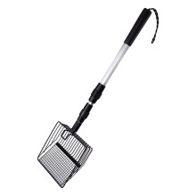 Cat Litter Scoop Adjustable 22 To 42 Inches, Metal Chicken Coop Scooper, Sand Scooper, Pooper Sifter, Clear