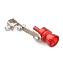 Car Exhaust Pipe Turbo Sound Universal Aluminum Auto Muffler Tail Pipe Tip With Whistle Blow Off Valve Red Size S