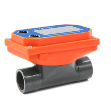 Digital Water Flow Meter with Clear Display for Swimming Pool and Irrigation, Accurate PVC DN15