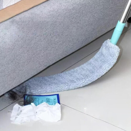 Under Appliance Cleaning Tool with Flexible Telescoping Handle, Flat Microfiber Duster for HardtoReach Spaces 1