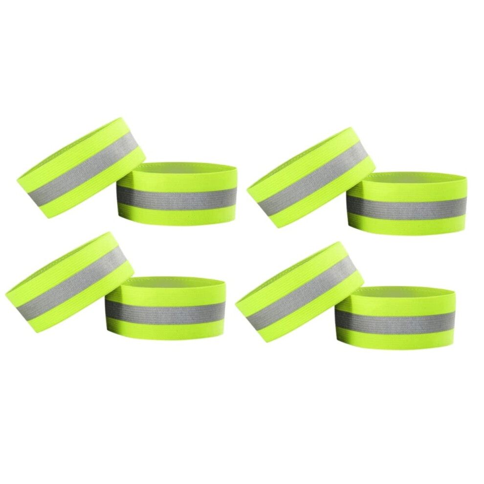 Reflective Wristbands For Running, Elastic Luminous Bracelets 8 Pack, Boosts Night Visibility Fluorescent Yellow 9187378455357