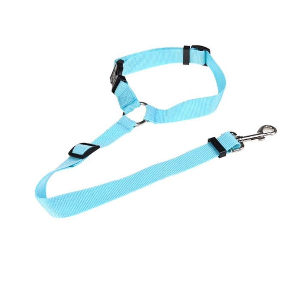 Adjustable Dog Car Seat Belt With Secure Metal Clip For Back Seat Safety, For All Sizes Blue 9187378455548