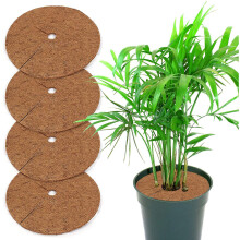 Coconut Mulch Mat 30cm 4Pack Coir Tree Ring for Weed Control and Moisture Retention