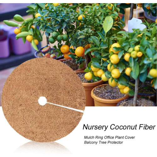 Coconut Mulch Mat 30cm 4Pack Coir Tree Ring for Weed Control and Moisture Retention 2