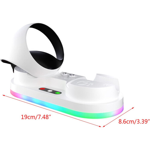 Charging Dock with LED Light, Fast Charge and 2 in 1 Storage Display Stand for VR2 Controller 2
