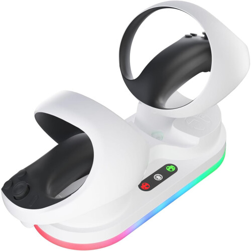 Charging Dock with LED Light, Fast Charge and 2 in 1 Storage Display Stand for VR2 Controller 1