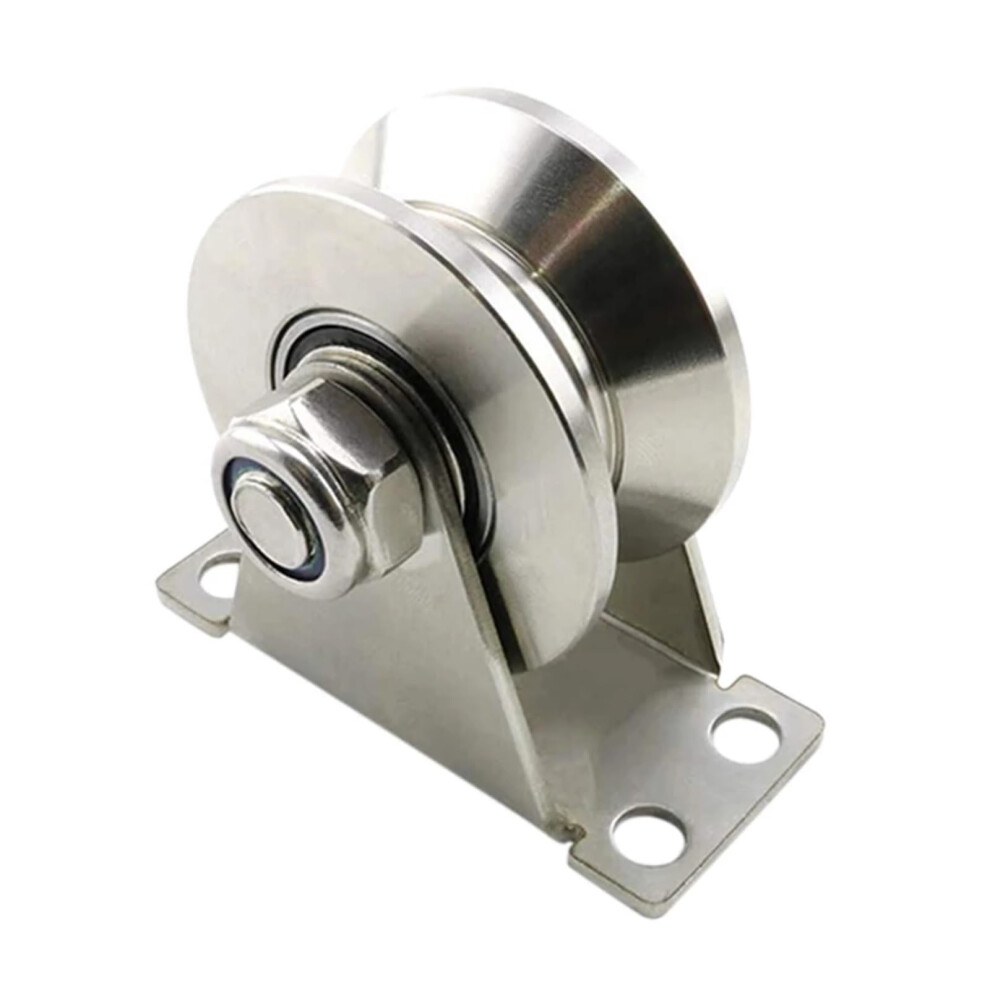 U-Type Stainless Steel Pulley Block With Mute Bearings, Sliding Roller Track Wheel For Smooth Operation 9347817541298