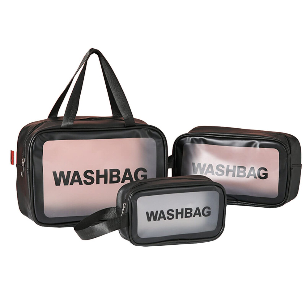 Makeup Bag Set 3 Piece Clear Waterproof PVC Cosmetic Organizer Transparent Toiletry Travel Bags