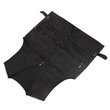Veste multi tasche da uomo nera da esterno, misto cotone, XXL per pesca e fotografia