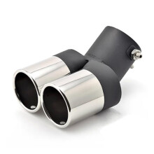 Twin Curved Exhaust Tip Silver Stainless Steel Tailpipe Scratch Protection for Mazda 6 5