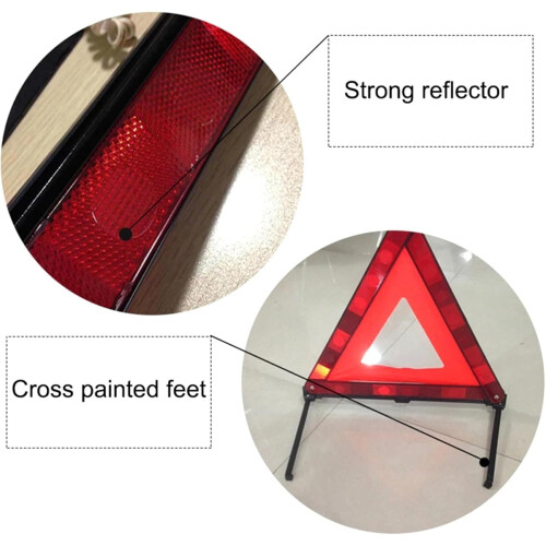 2pcs Foldable Warning Triangle for Car Emergency Breakdown  Visibility Reflective Safety Sign 2