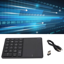 Kabellose numerische Tastatur mit Touchpad, 22 Tasten, 2,4G, Typ-C, Schwarz