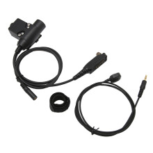 U94 PTT-Headset-Adapter mit Finger-Mikrofon für STP8000-Serie, Schwarz
