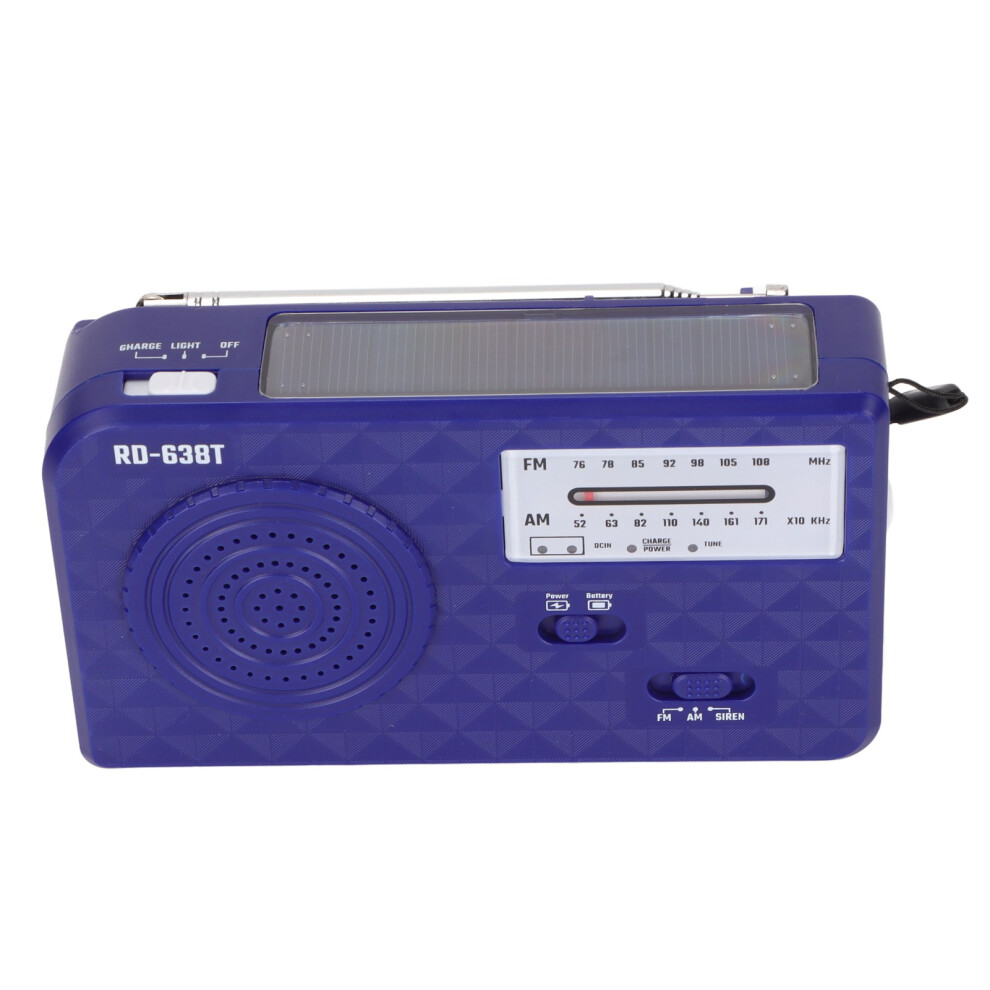 Rdâ638T Hand Crank Solar Emergency Weather Radio With 1Led, 500Mah Battery 7641375861631
