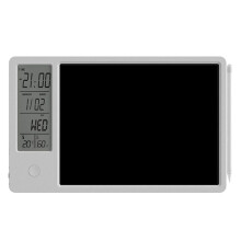 Multi-Function Electronic Calendar Desktop Calendar LCD Handwriting Board Office Memo Desktop Ornament Calendar,White