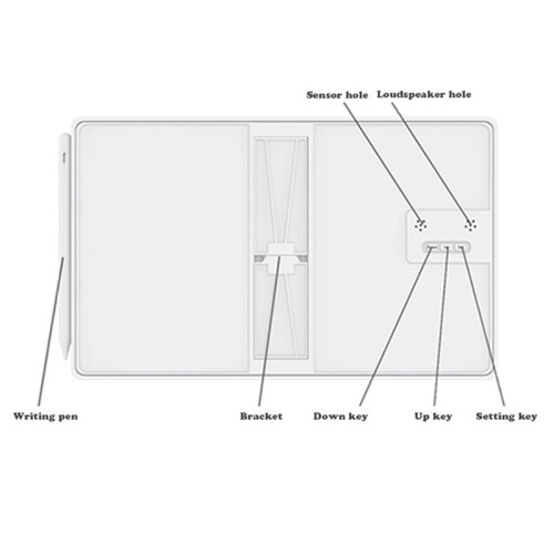 Multi-Function Electronic Calendar Desktop Calendar LCD Handwriting Board Office Memo Desktop Ornament Calendar,White 1