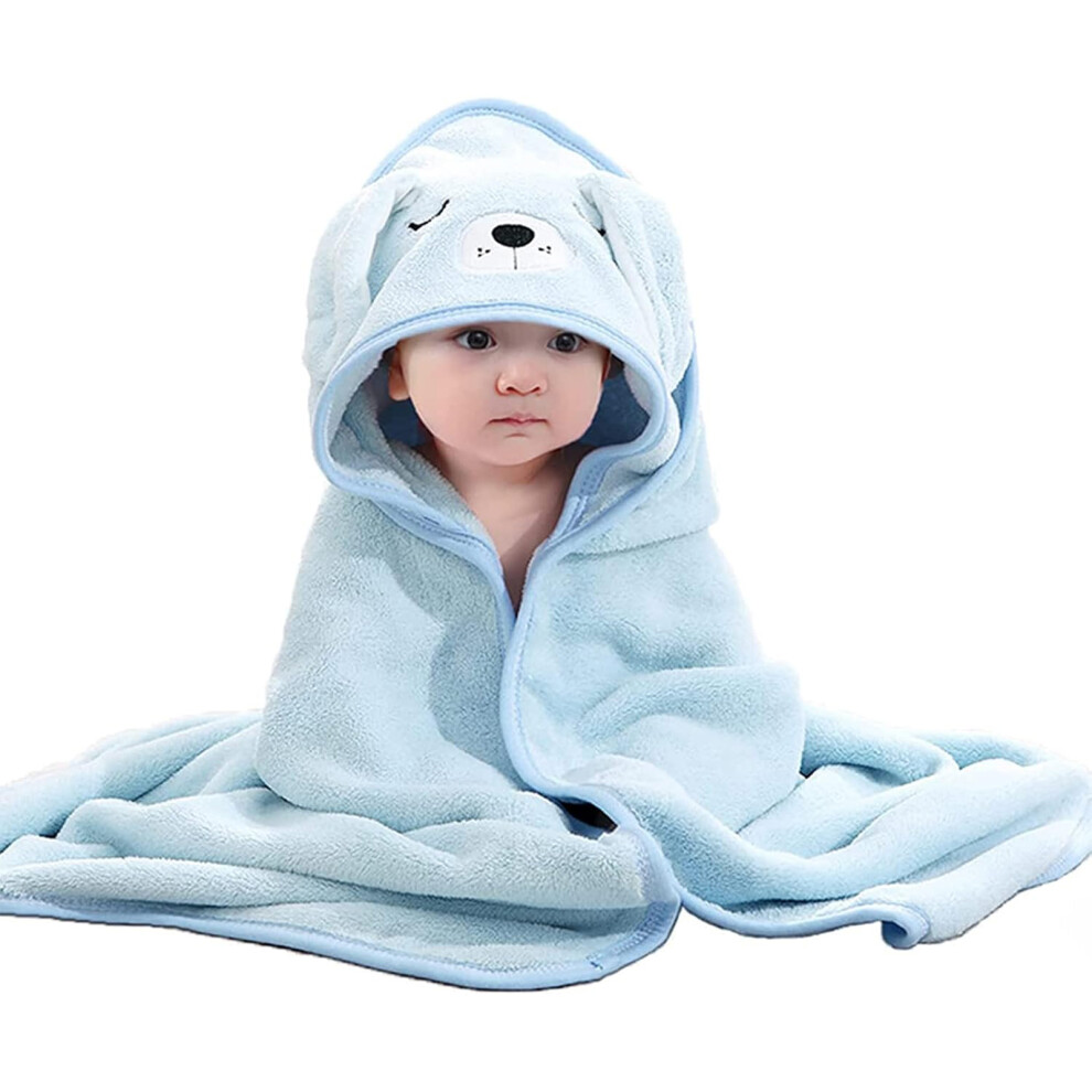 Baby Hooded Towel, Baby Bath Towel, Baby Towel With Hood, Soft Absorbent Baby Towel For Newborn, Baby, Toddler, Hooded Baby Towel Boy And Girl Blue