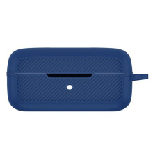 Siliconen Hoesje voor EarFun Air Pro 3 Schokbestendige Siliconen Draadloze Blauw Tooth Hoofdtelefoon Beschermhoes met Haak Blauw