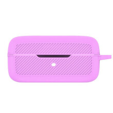 Siliconen Hoesje voor EarFun Air Pro 3 Schokbestendig Siliconen Draadloos Blauw Tooth Hoofdtelefoon Beschermhoes met Haak Paars