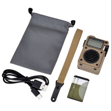 HanRongDa HRD701 FM/MW/SW/WB/AM Radio Digitale Ricevitore Audio Wireless Full-Band Portatile Lettore Musicale, Cachi