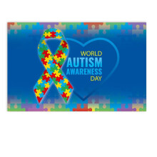 180x115cm Fotografi Bakgrund Tyg World Autism Day Banner Sticksåg Dekoration Party Bakgrund Tyger