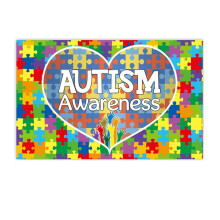 180x115cm Fotografi Bakgrund Tyg World Autism Day Banner Bakgrund Pussel Scen Inställning Bakgrund Tyg