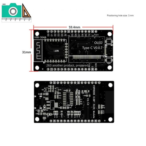Placa de Desenvolvimento ESP8266 com Display OLED de 0,96 Polegadas,CH-340,ESP-12E Módulo WiFi Programação para  IDE/Micropython 1