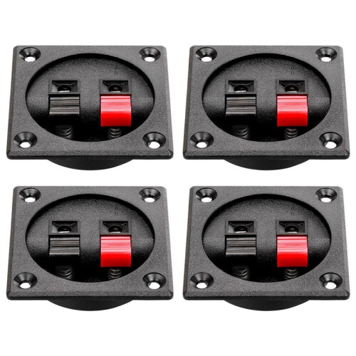 4PCS Speaker Box Terminal Cup, Spring Square Subwoofer Box Terminal Binding Post Connector for DIY Home Car Speaker
