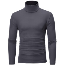 Men's Turtleneck Pullover Thin Knit Fine Knit StandUp Collar Dark Grey XXL Winter Jumper