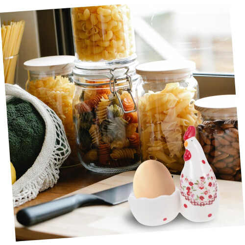 Ceramic Egg Cup for Boiled Eggs Decorative Design Easy Clean Porcelain Holder for Breakfast 2