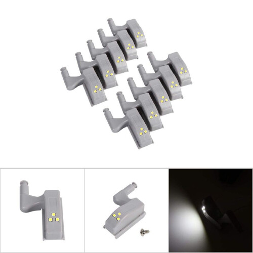 LED Hinge Light Universal Cabinet Cupboard Hinge LED Night Light for Kitchen Home Bedroom Lamp-Warm White 2