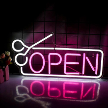 MulticolorStyle BOpen Sign Neon LED Light Bar Cake Shop Decor Dimmable Business Illuminated Signage