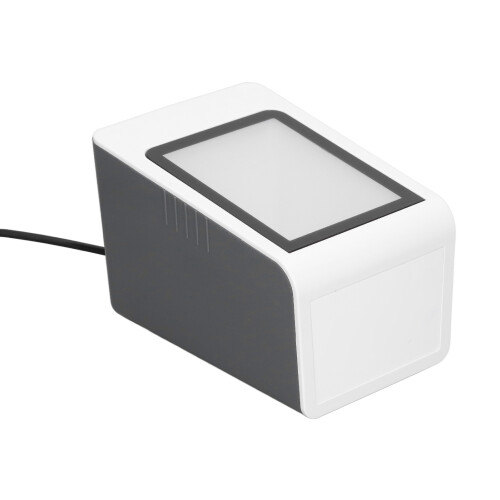 USB Barcode Scanner with Voice Prompts, Hands-Free, 15cm/S, White/Gray