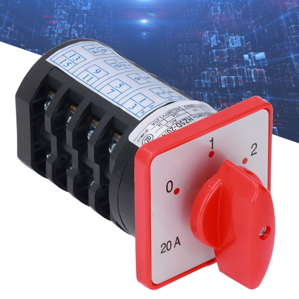 Berm Cam Changeover Switch 4 Terminals 3-Position 20A Ac380v Rotary Selector 4651375864085