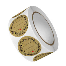 Baking Stickers Roll Kraft Paper Jar Labels with Elegant Olive Branch Design for Food Containers